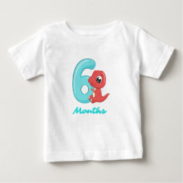 Camiseta de bebé de dinosaurio lindo de seis meses