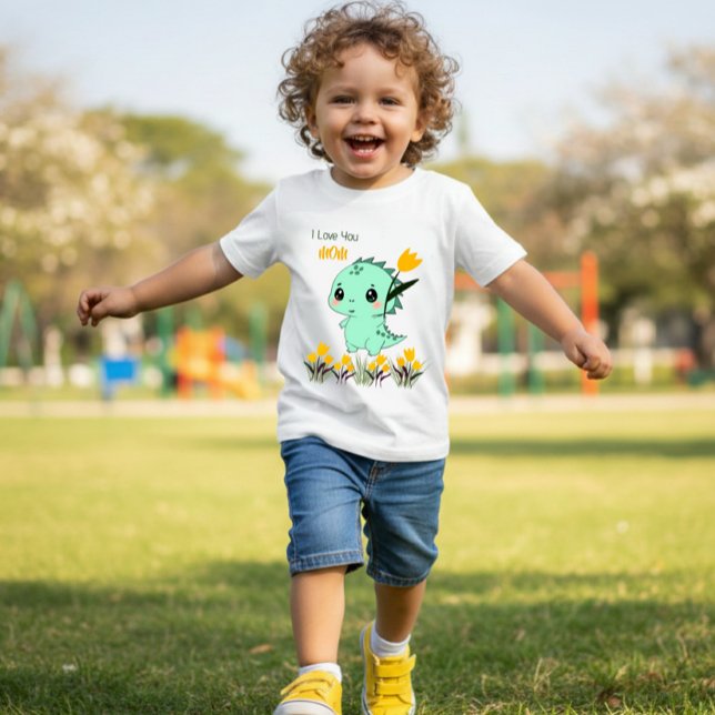 Camiseta de bebé de dinosaurio menta adorable (Subido por el creador)