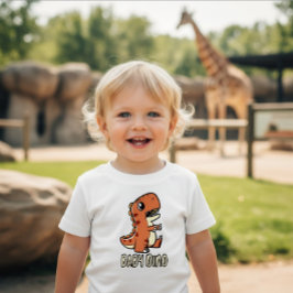 Camiseta de bebé de dinosaurio naranja lindo