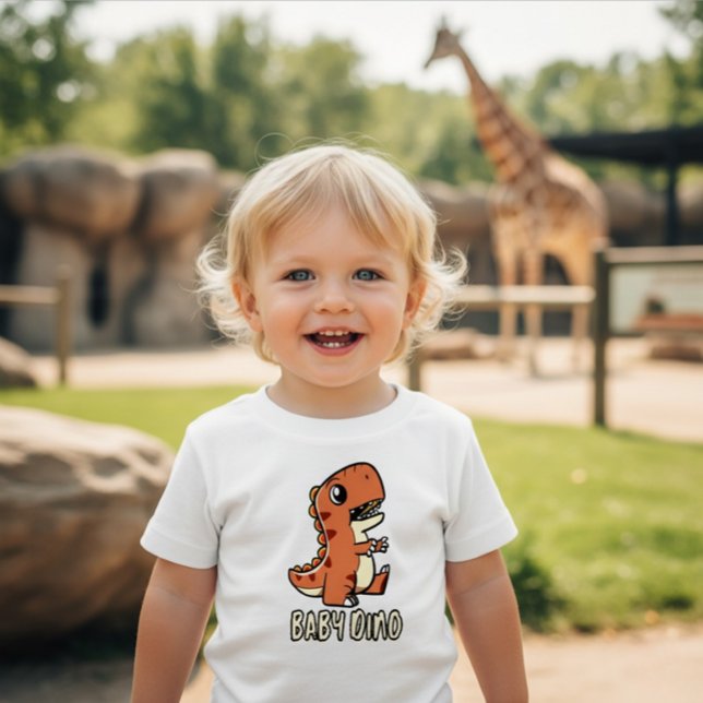 Camiseta de bebé de dinosaurio naranja lindo  (Subido por el creador)