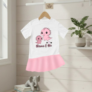 Camiseta de bebé de dinosaurio rosa lindo “Mamá y