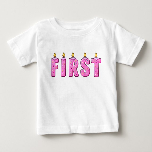 Camiseta de bebé de doble cara para el primer cump (Anverso)