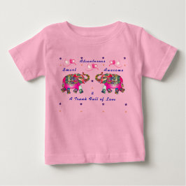 Camiseta de bebé de elefante artístico lindo y mod