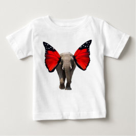 Camiseta de bebé de elefante rojo
