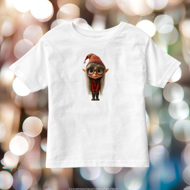 Camiseta de bebé de Elfo de Navidad Chica Tímida (Subido por el creador)