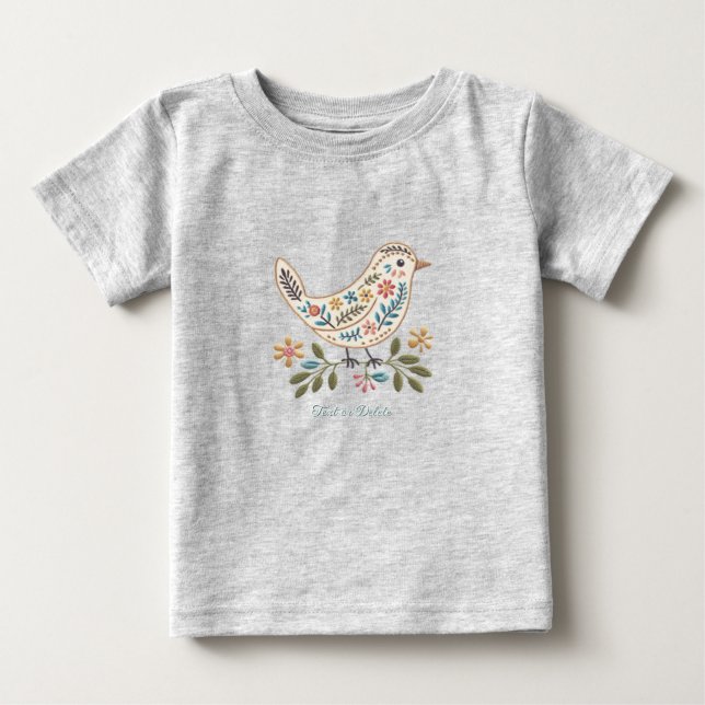 Camiseta de bebé de flores coloridas Little Bird (Anverso)