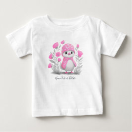 Camiseta de bebé de flores rosadas de pato de acua