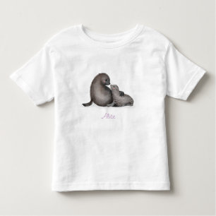 Camiseta de bebé de foca de piel de madre y bebé