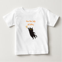 Camiseta de bebé de gato negro