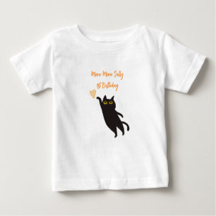 Camiseta de bebé de gato negro