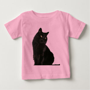Camiseta de bebé de gato negro