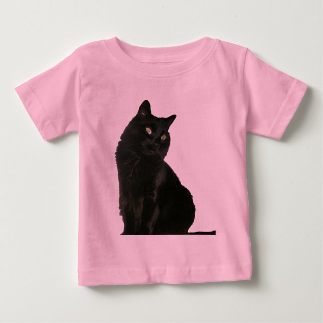 Camiseta de bebé de gato negro (Anverso)