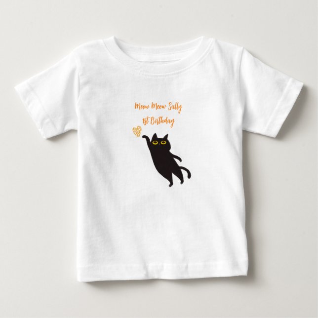 Camiseta de bebé de gato negro lindo (Anverso)