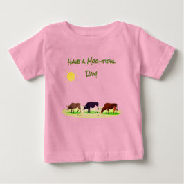 Camiseta de bebé de granja de vaca linda