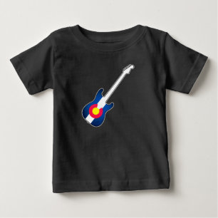 Camiseta de bebé de guitarra de bandera de Colorad