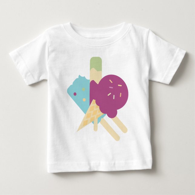 Camiseta de bebé de helado de cumpleaños (Anverso)
