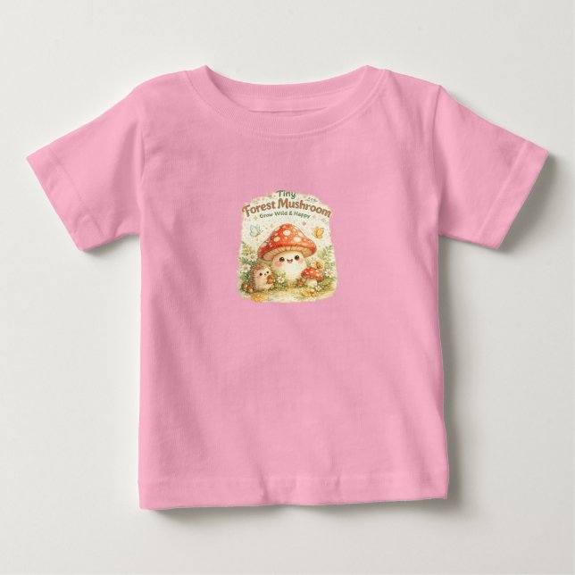 Camiseta de bebé de hongo del bosque diminuto Lind (Anverso)