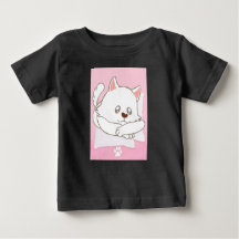 Camiseta de bebé de impresión de gato lindo