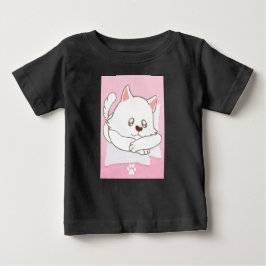 Camiseta de bebé de impresión de gato lindo