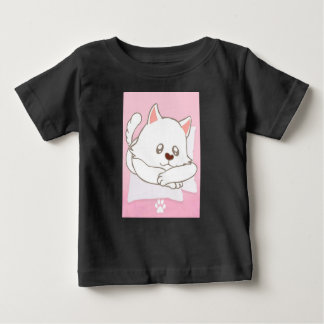 Camiseta de bebé de impresión de gato lindo
