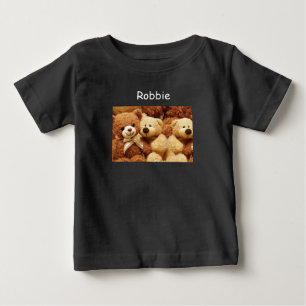 Camiseta de bebé de jersey con oso de peluche mono