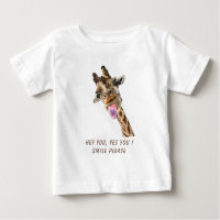 Camiseta de bebé de jirafa llamativa