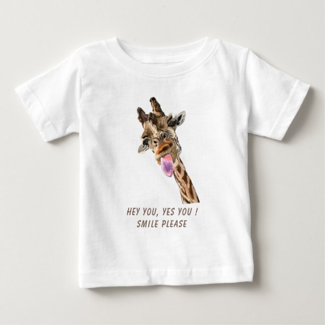 Camiseta de bebé de jirafa llamativa (Anverso)