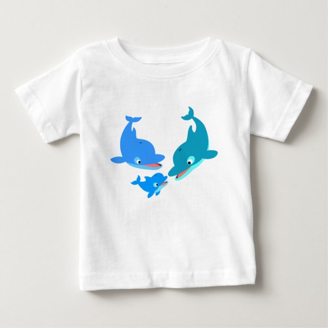 Camiseta de bebé de la familia de delfines de Pers (Anverso)