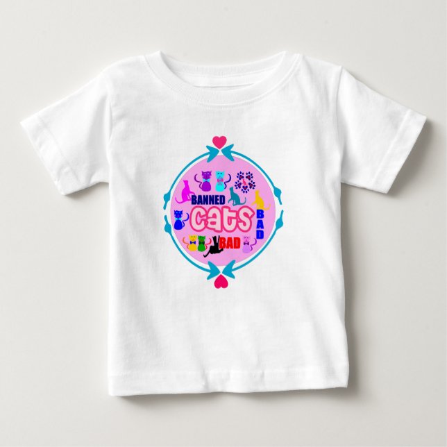 Camiseta De Bebé 😻 🐾 ↷ de la familia de gatos malvados y elegante (Anverso)