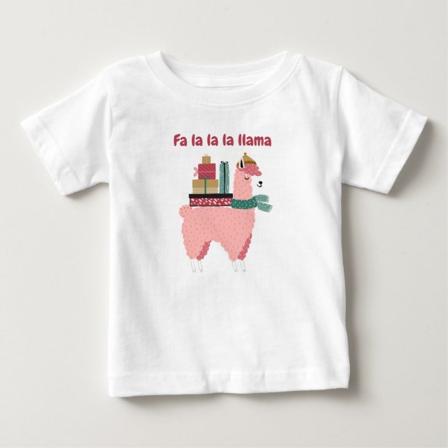 Camiseta de bebé de la fiesta navideña Fa la la la (Anverso)