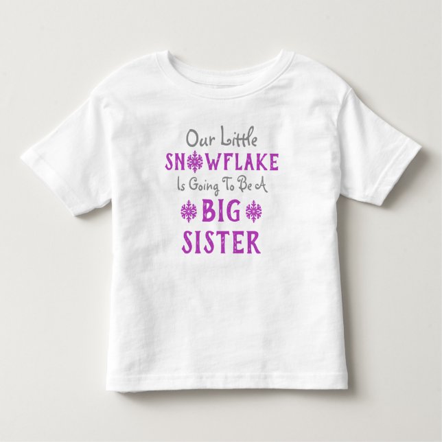 Camiseta de bebé de la hermana mayor Snowflake (Anverso)