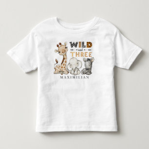Camiseta de bebé de la jungla salvaje y de tres c