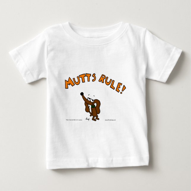 Camiseta de bebé de la regla de los MUTTS medios (Anverso)