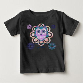 Camiseta De Bebé De Lechuza Floral Cuta