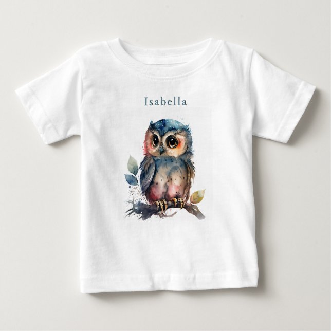 Camiseta de bebé de lechuza personalizada (Anverso)