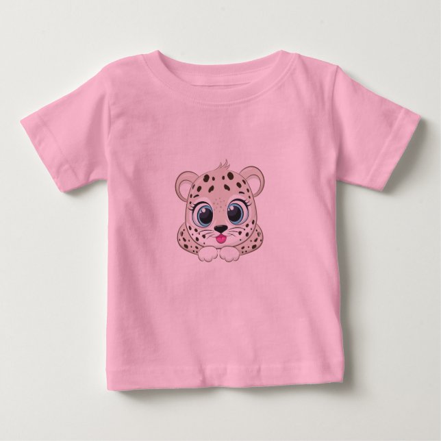 Camiseta de bebé de Leopardo Cute (Anverso)