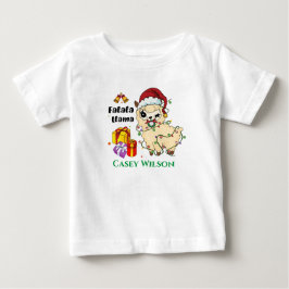 Camiseta de bebé de Llama de Navidad