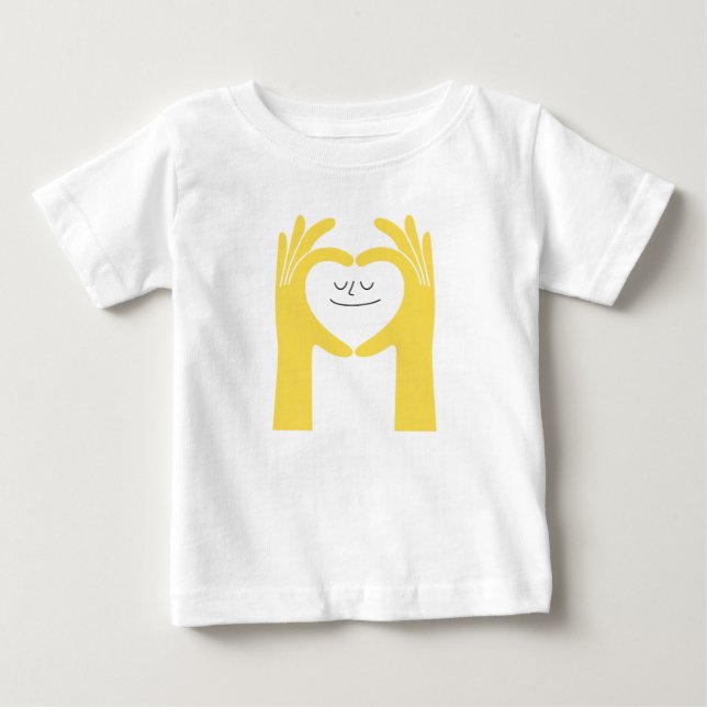 Camiseta de bebé de manos de corazón lindo (Anverso)
