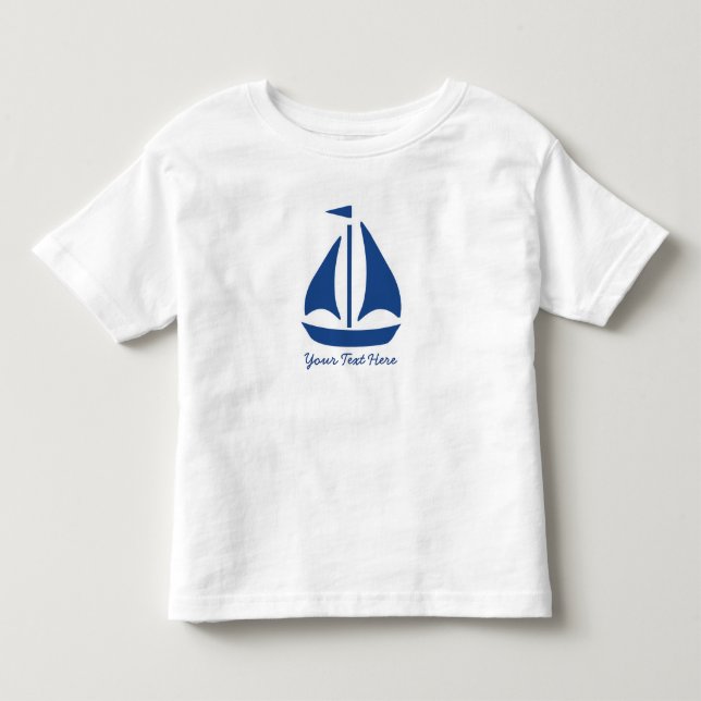 Camiseta De Bebé De muy buen gusto azul náutico del velero (Anverso)