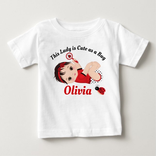 Camiseta De Bebé De Niñita Con Ladybug (Anverso)