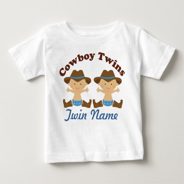 Camiseta de bebé de niños gemelos personalizados (Anverso)