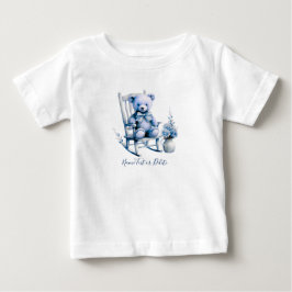 Camiseta de bebé de osito bebé azul acuarela
