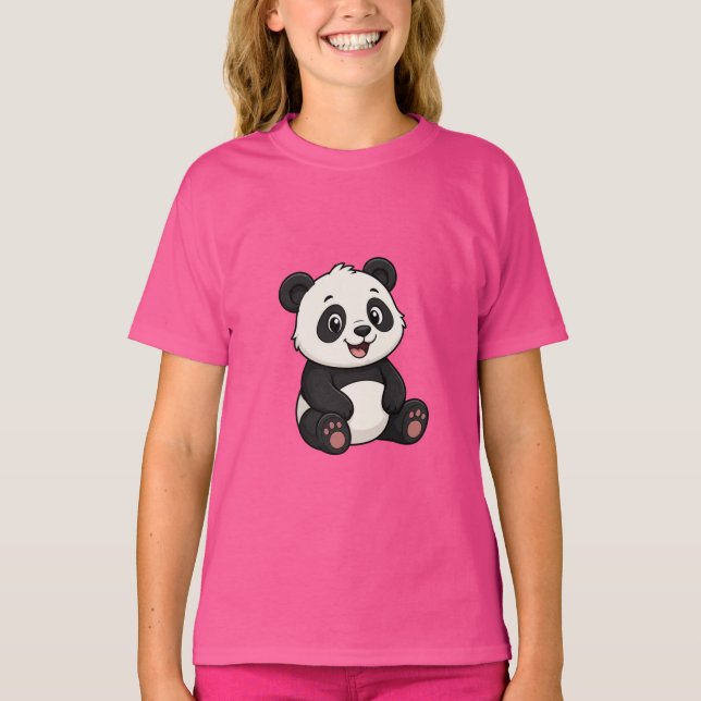 Camiseta de bebé de oso panda de dibujos animados  (Anverso)