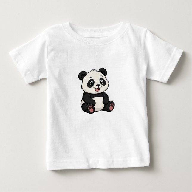 Camiseta de bebé de oso panda de dibujos animados  (Anverso)