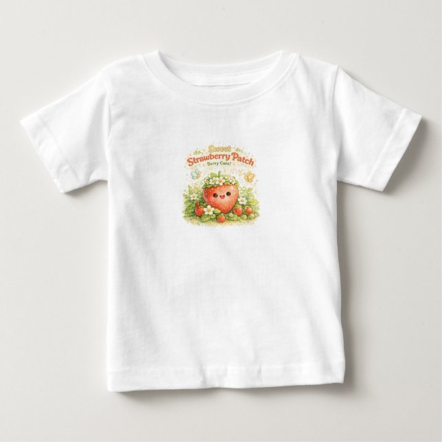 Camiseta de bebé de Parche de Fresa Dulce  (Anverso)
