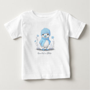 Camiseta de bebé de pato acuarela azul