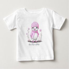 Camiseta de bebé de pato acuarela rosa