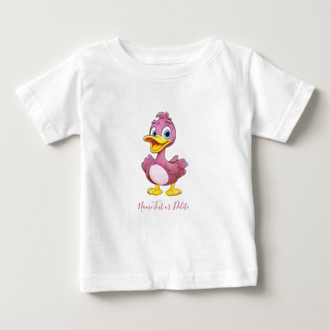 Camiseta de bebé de pato rosa (Anverso)