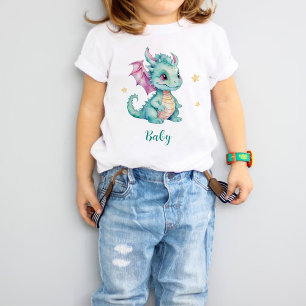 Camiseta de bebé de pequeño dragón lindo