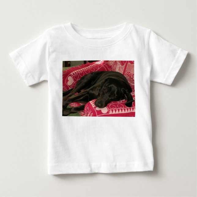 Camiseta de bebé de perro con sueño (Anverso)